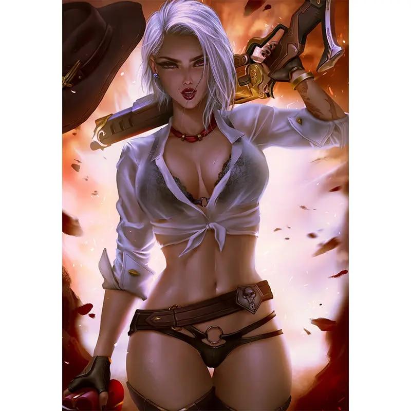 Print Game Wine Lady Vampire Nude Sexy Girl Art Canvas Poster Inch Living Room Bedroom Home Wall Picture