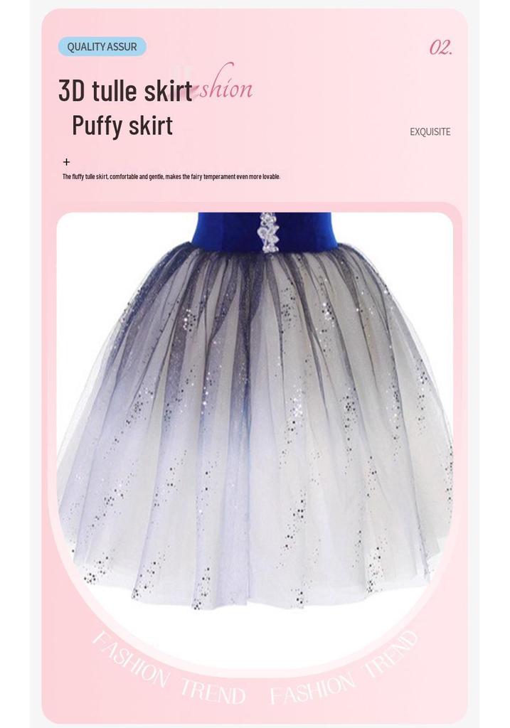 Children's and Adult Professional Ballet Performance Costume with Soft Gauze Puffy Skirt