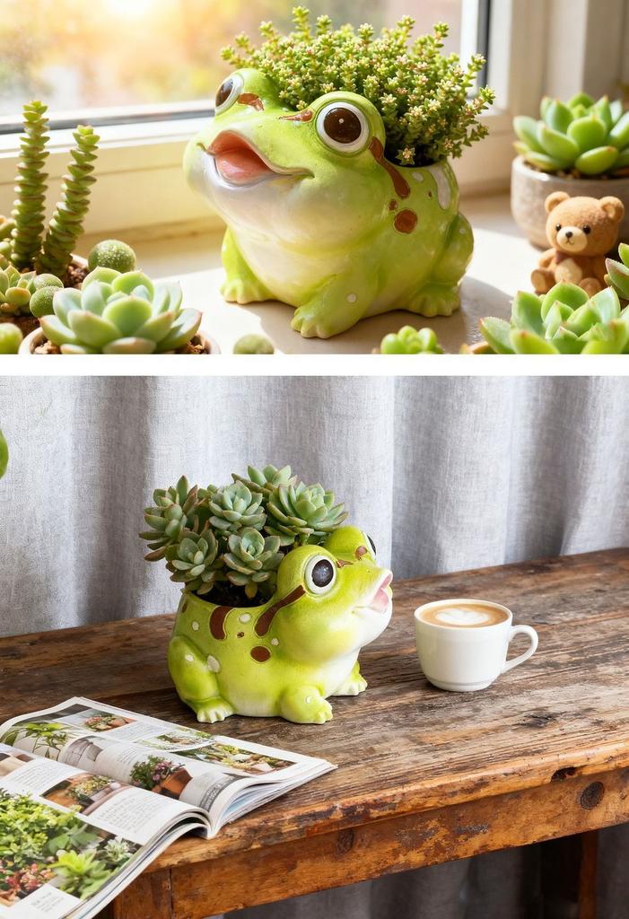 Süßer Cartoon Frosch Blumentopf Sukkulentenpflanze Dekorative Pflanzgefäße Gerät Kreative Persönlichkeit Schreibtisch Topfpflanze Ornament