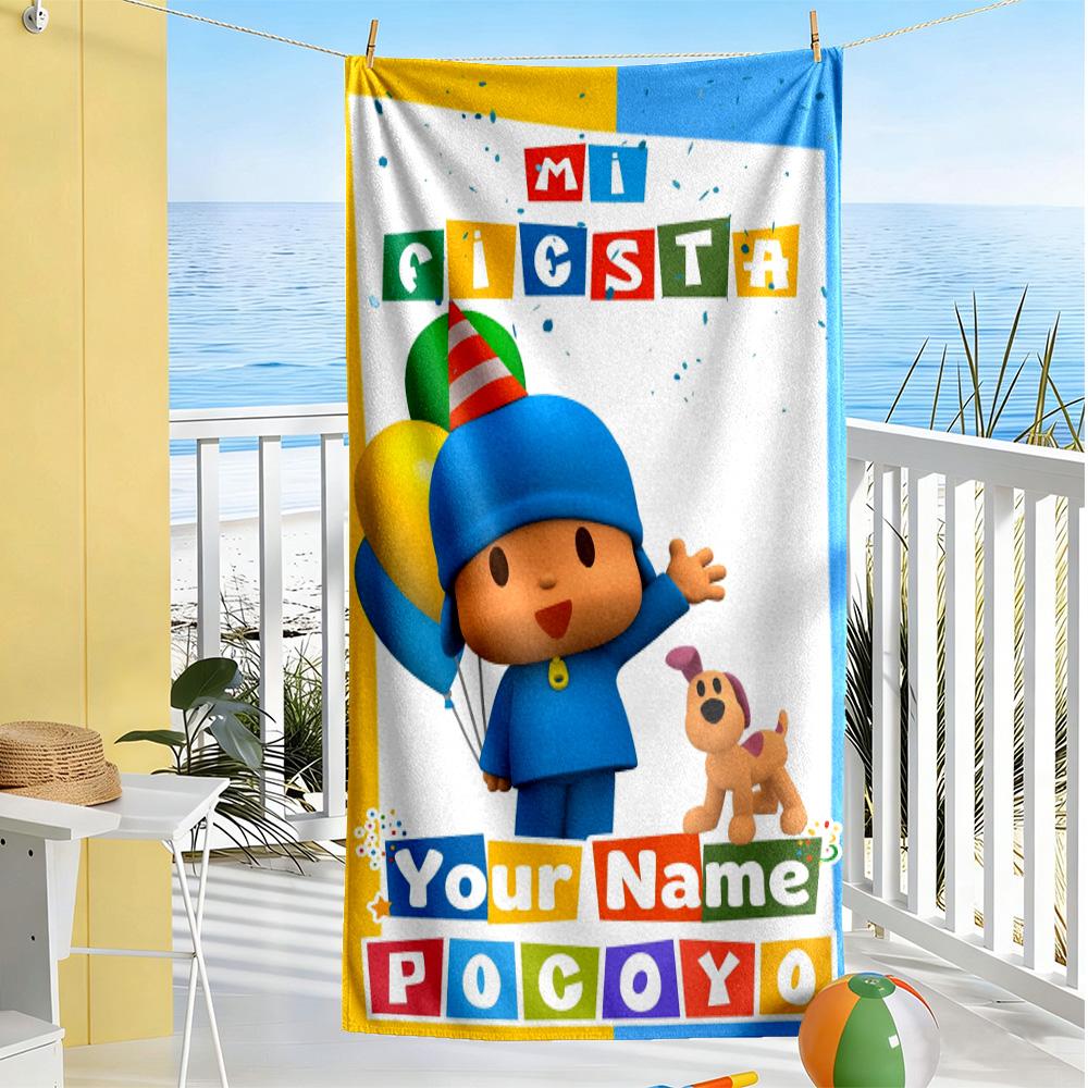 Pocoyo Personalized Name Beach Towel Super Soft Microfiber Quickdry Fabric