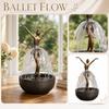 Ballet Dancer Tabletop Fountain Sculpture Indoor Water Feature with Flowing Water Streams and Round Base for Home Office Decoration