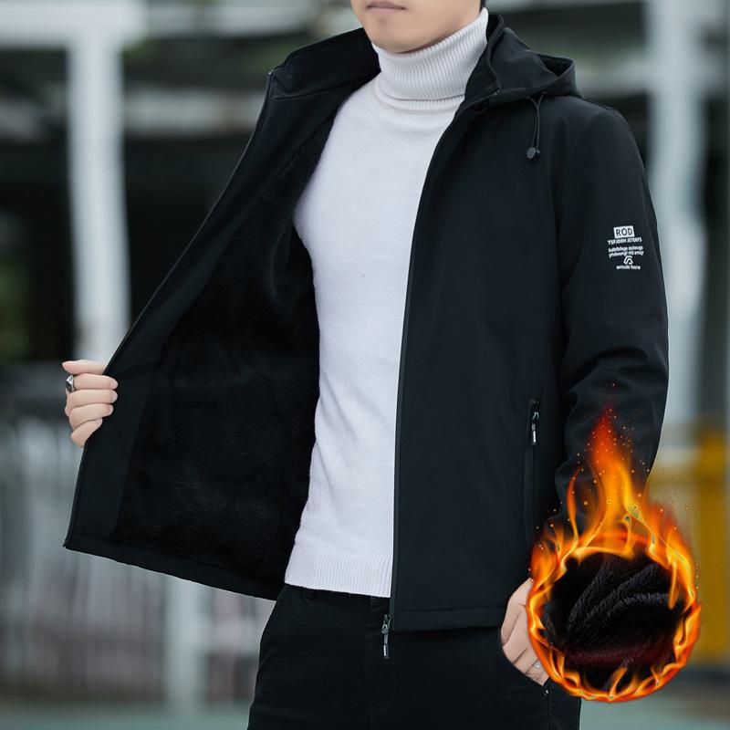 Men's Hooded Jacket Spring and Autumn New Casual Versatile Top Stand-up Collar Jacket Men's Coat Clothes