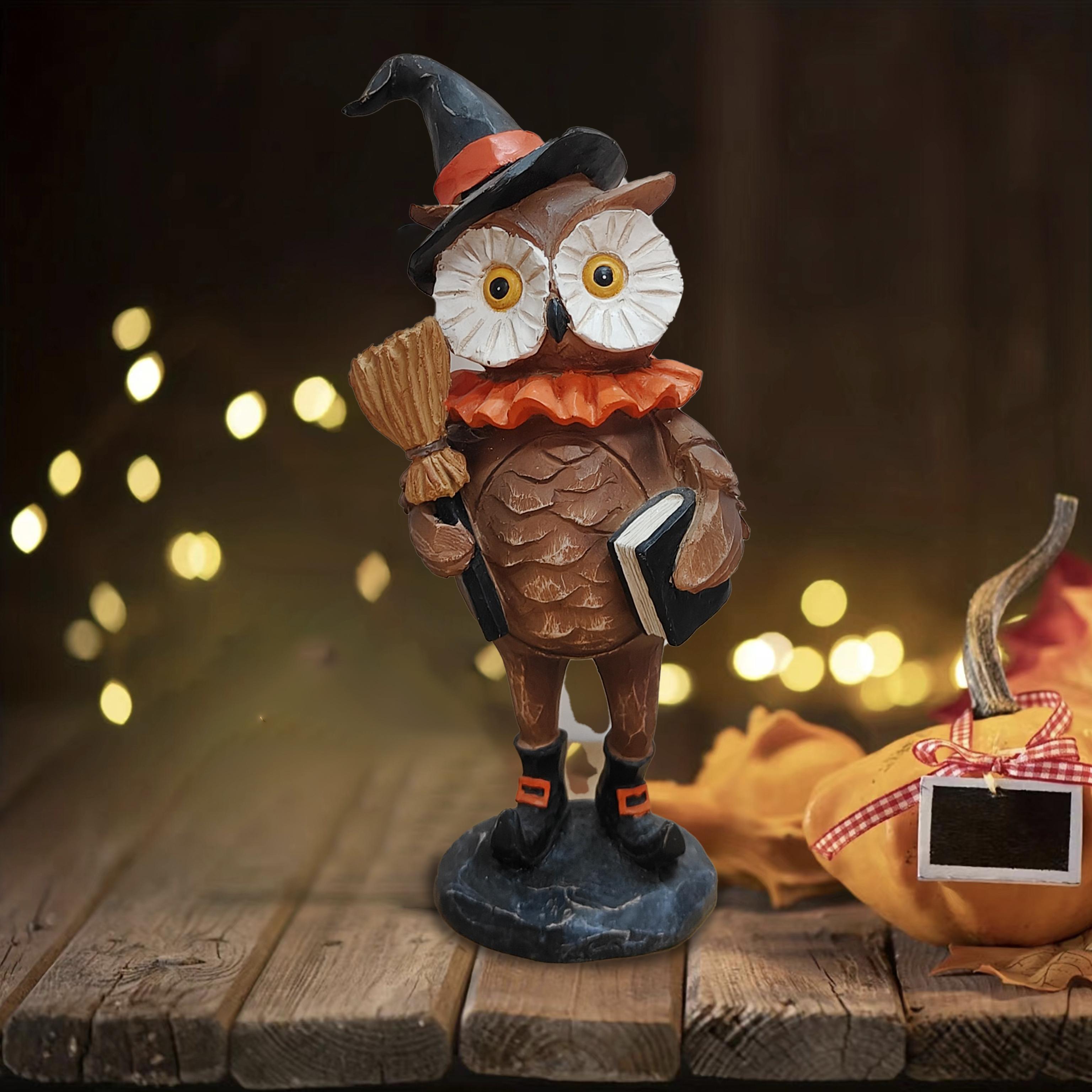 

Украшение для куклы-тыквы на Хэллоуин, статуэтка совы из смолы, черная кошка, украшения для дома, внутреннего и наружного сада на Хэллоуин