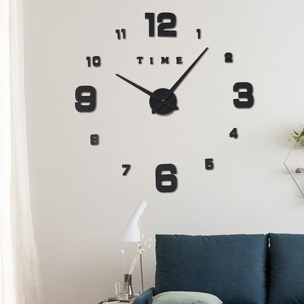 New Luminous Wall Clock Large Watch Horloge 3D DIY Acrylic Mirror Stickers Quartz Duvar Saat Klock Modern Mute