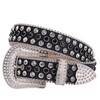 Customized Buckle Logo Red Bridal Rhinestone Belt for Women Western Cowgirl Bling Bling Diamond Studded Leather Belt for Dress
