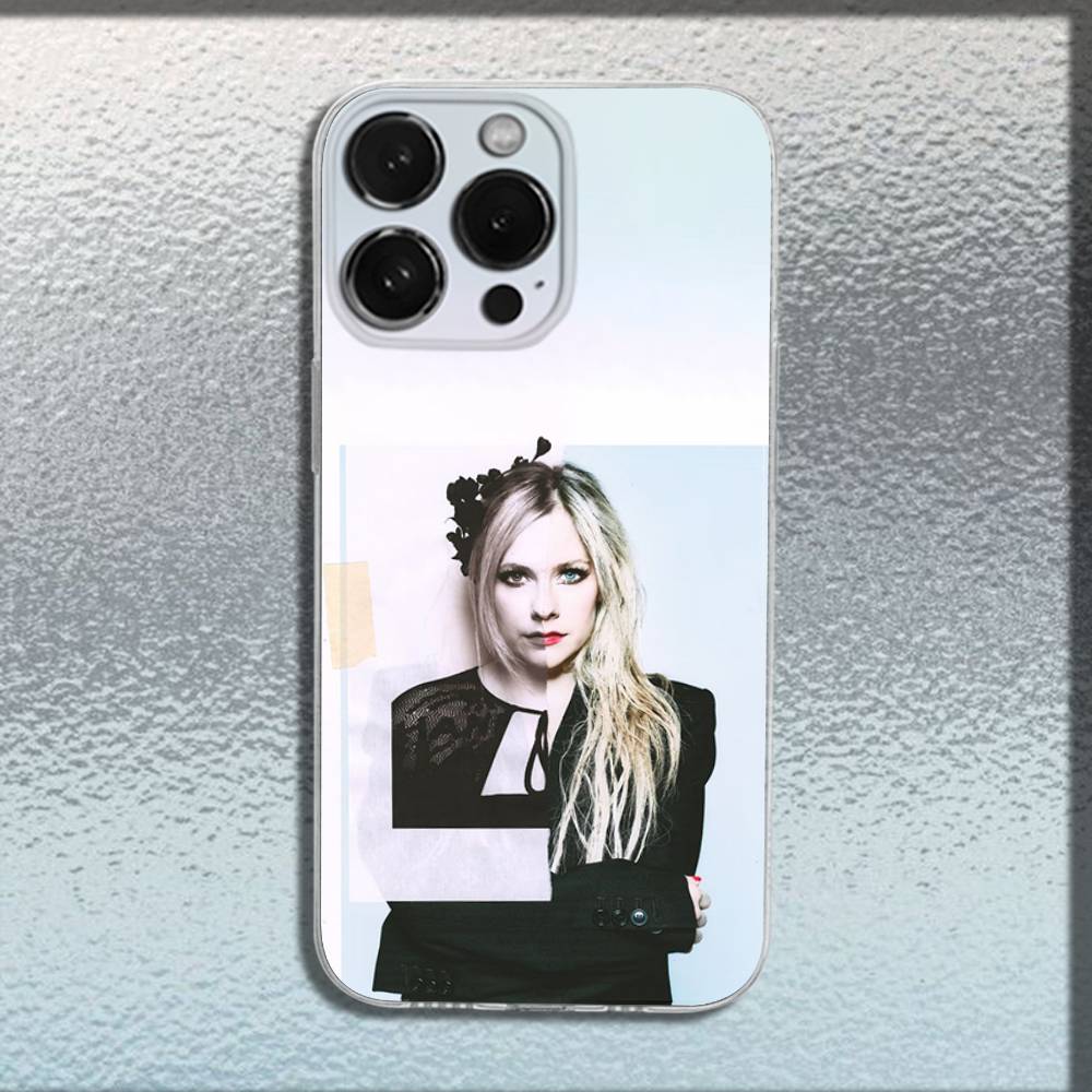 Singer Avril L-Lavigne Phone Case For iPhone 16,15,14,13,12,11 Plus,Pro,Max,XR,XS,Plus,E,Mini Transparent Soft Cover