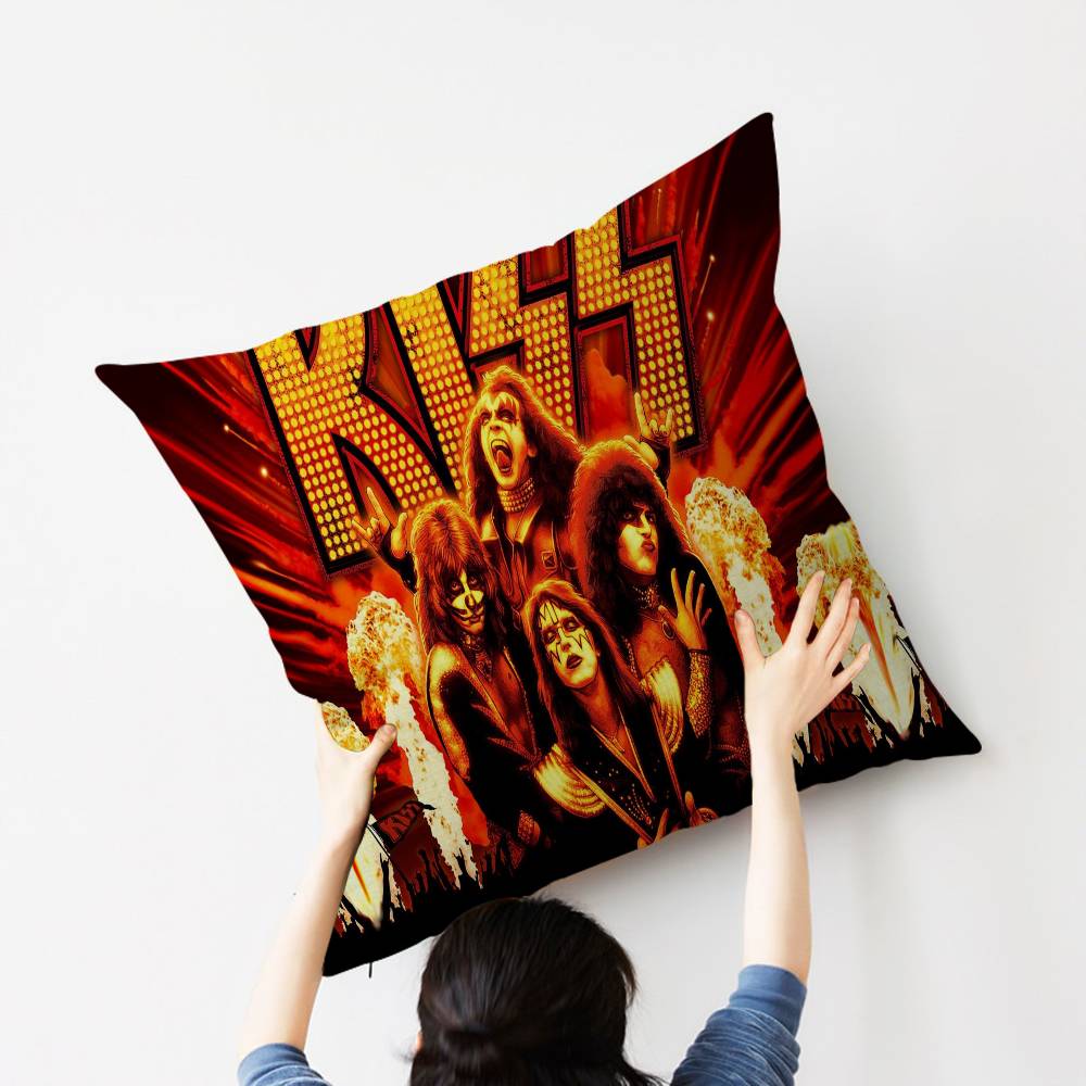Kiss Band Decorative Room Aesthetics Pillow Case Home Decor Bedroom Sofa Bed Couch Pillow Cover 45x45