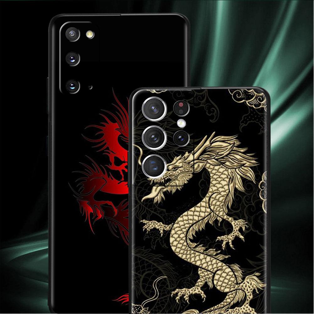 Case For Samsung Galaxy S22 S20 Ultra S21 FE S10 S9 Plus Note 20 10 Lite 9 Soft Phone Cover Shell Dragon Animal