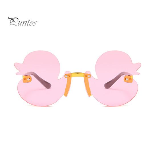 Boys Sunglasses Children Duckling Shape Translucent Anti-UV Block Sunlight Eye Curved Temples Protection Photo Prop Girls Vacation Summer Beach Kids