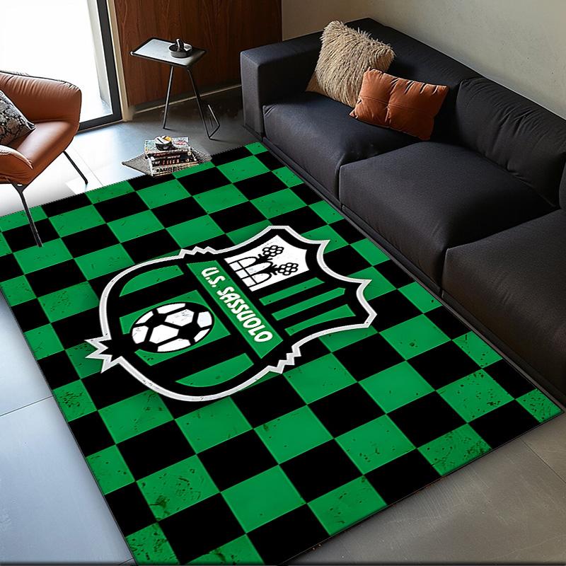 1 Stück Teppich Sassuolo Fußballwappen Design Teppich, Stuhlteppich, Läufer für Büro Schlafzimmer Wohnzimmer Schlafzimmer, Fußabtreter Dekoration Weihnachts-Fan-Geschenke