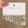 Silver Color Butterfly Earrings Set For Women Girls Vintage Pearl Circle Geometric Twist Hoop Earrings Trendy Jewelry Gifts