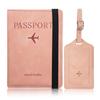 Orirya Passport PU Slim Bifold Travel Wallet with Luggage for International Travel and Business Lightweight and Includes Elastic Name Pink Case,