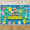 Cartoon Cute Kid Birthday Party Decorations Backdrop Pikachu Theme Photography Background Baby Shower Banner Photo Booth Props463