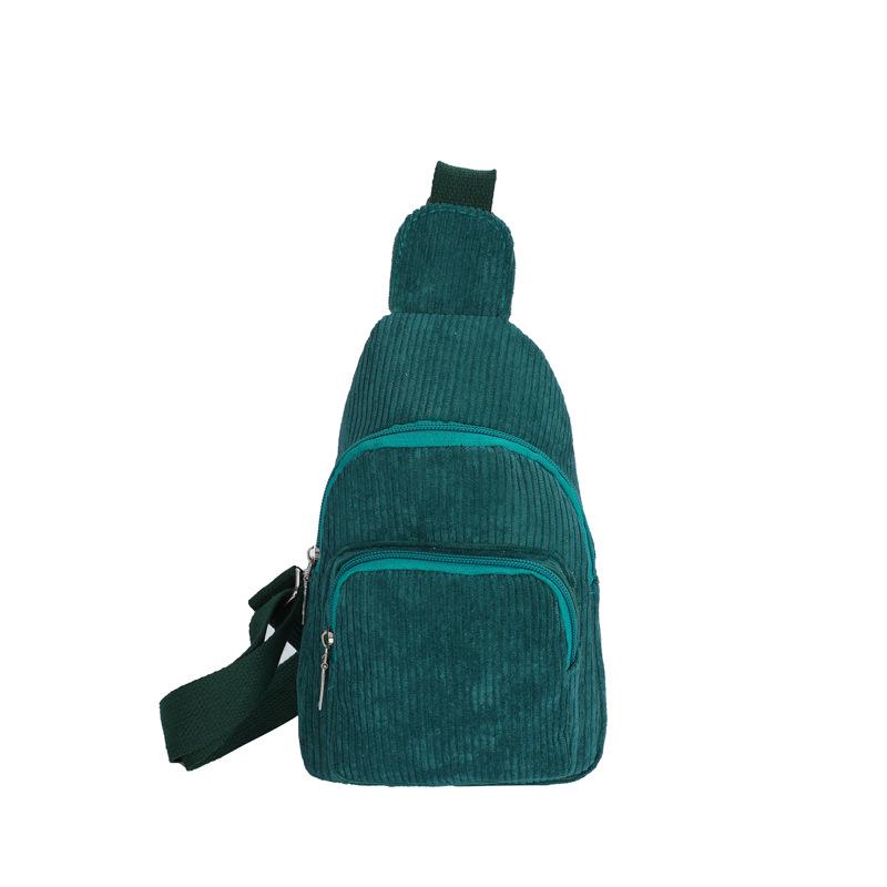 Women's Solid Color Corduroy Crossbody and Waist Bag - Casual and Simple Design