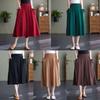 Women's Wide-Leg Nylon Pants - 2026 Summer Collection, Plus Size, Elastic Waist, Solid Color, Loose Fit, Cropped Flare Design.