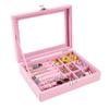 Velvet Flip-Top Jewelry Box - Dustproof, Transparent Storage for Rings, Earrings, Necklaces, and More - Anti-Oxidation Protection