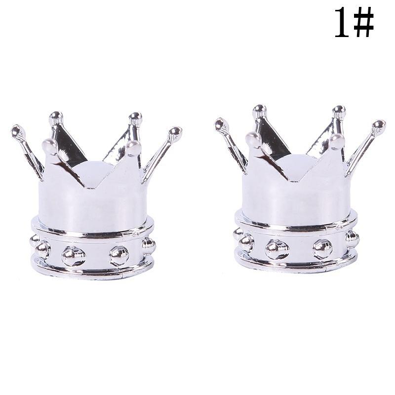 

2pc/set Automobiles Motorcycles Bicycles American Style Valve Stem Caps Crowns Innovative Gas Nozzles Dust Covers Bike Accessory серебряный