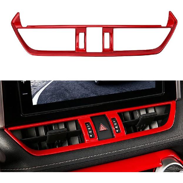 LEXLEY Carbon fiber Style Center Console Middle Air Vent Trim OEM Decoration Cover For Toyota 2019-2024 RAV4 Liminid/XLE preminm/adventure/TRD