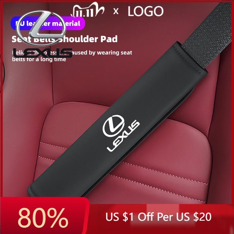 2026 Hot Interior Stickers 2Pcs Leather Car Seat Belt Shoulder Pad Safety Strap Cover For Lexus F-SPORT ES RX NX LS UX LM LX GX PS3