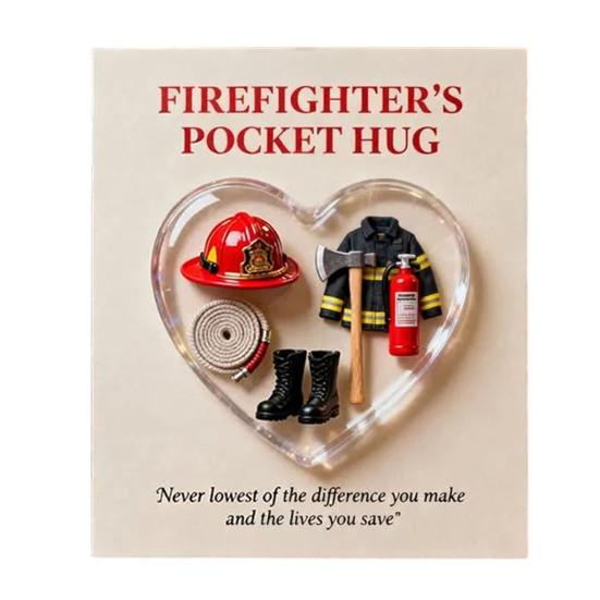Îmbrățișare de buzunar în formă de inimă cu felicitări Mărturie mică de îmbrățișare de buzunar Cadou de apreciere pentru pompieri, asistente medicale, profesori