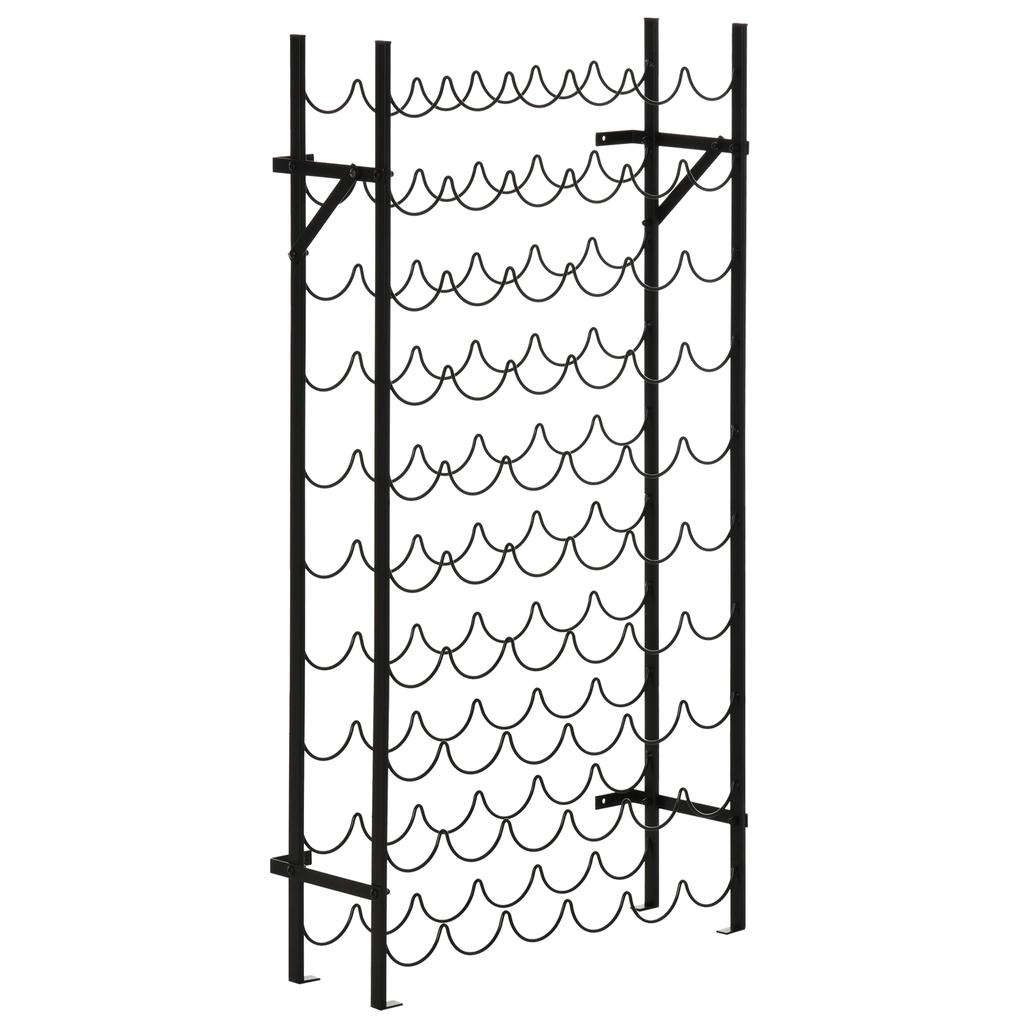 Wine Holder Rack with 10 Tier 60 Bottles Storage Ideal Bar Display In Black 63 X 20.5 X 118cm
