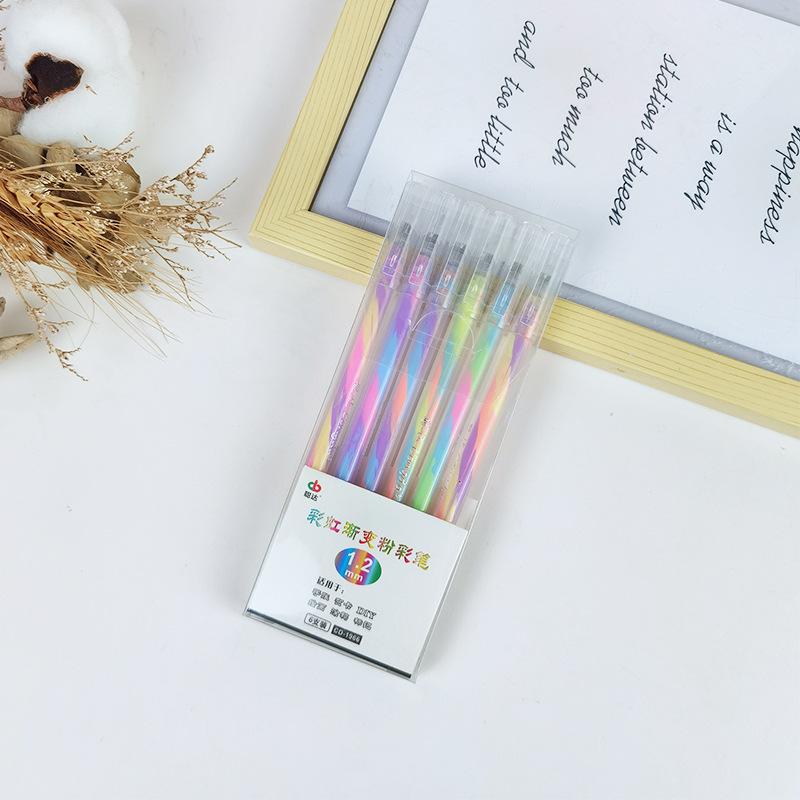 

Three-Color Gradient Rainbow Pen - Dreamy Rotating Neutral Marker for Students 1.2 mm Bullet Tip