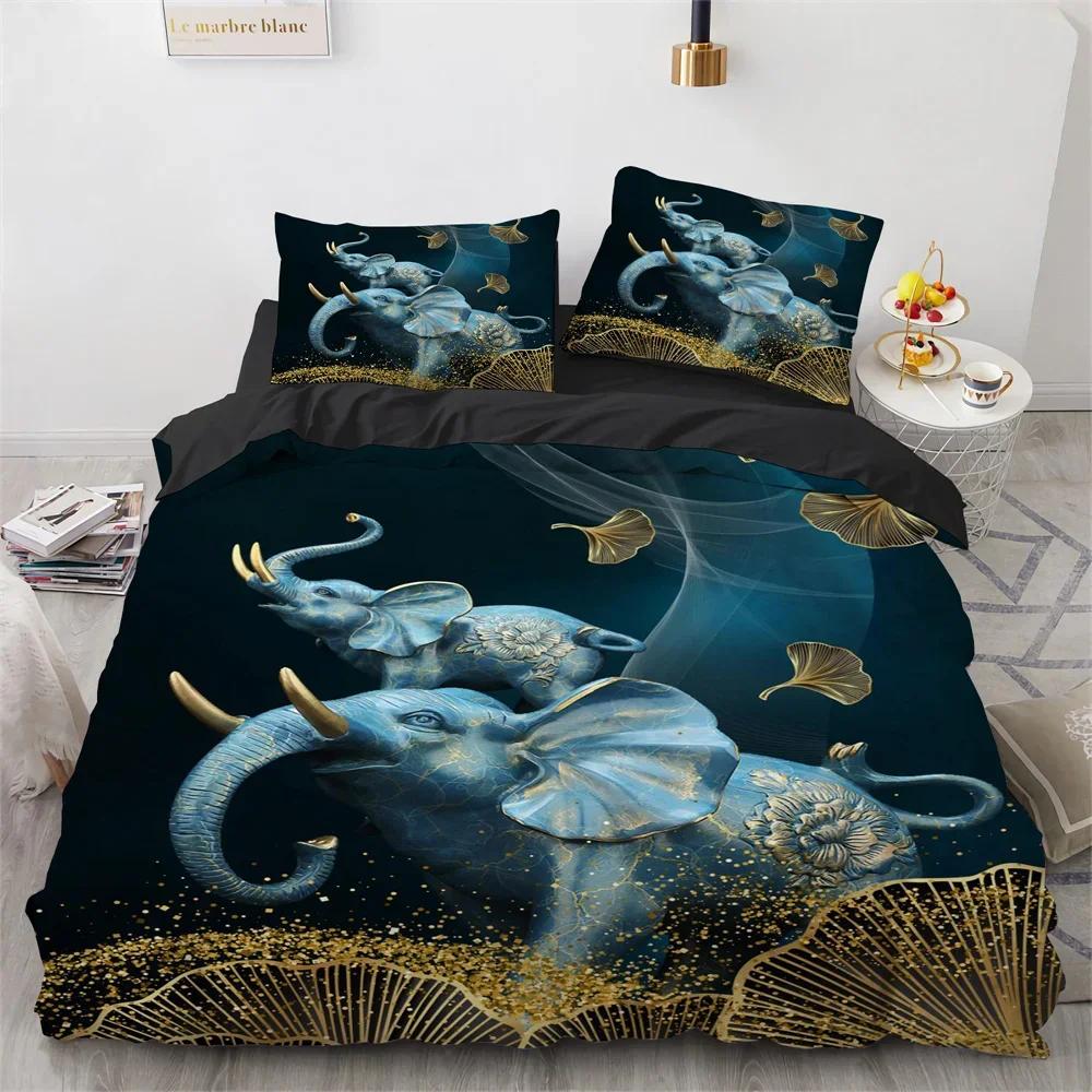 Deer Duvet Cover Set Wild Animals Flowers Pattern Polyester Bedding Set King Twin Full Size Comforter Cover For Kids Boys Girls