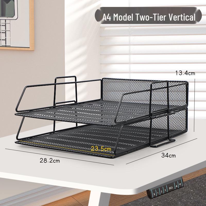 A4 Metal Desktop File Holder and Multi-layer Document Storage Rack