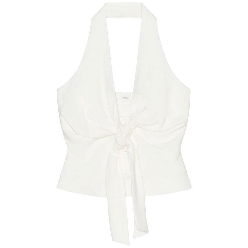Zaprha 2025 New Fashionable Western Style Waist-Slimming Bow Tie Halterneck Lace Up Casual Vest Jacket Female 1608130