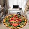 1pc Sacred Heart Carpet, Round Non Slip Durable Large Size Office Carpet, Suitable for Office