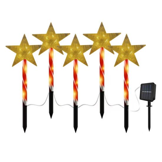 Solar Christmas Stake Lawn Decor with Santa Lights Waterproof Outdoor And Snowman Warm White LED