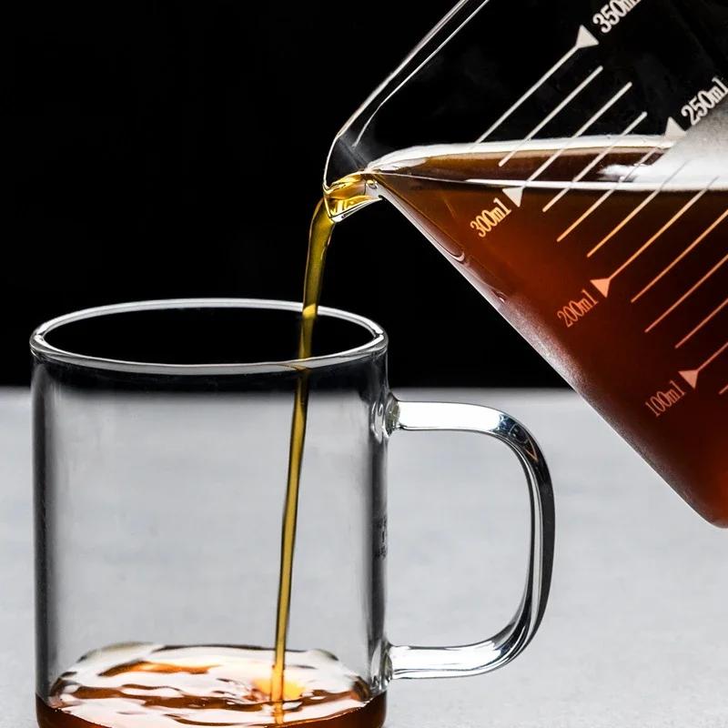 350/500 ml Glasmessbecher Milchkaffeemessbecher Glasbecher Flüssigkeitsmessbecher Becher mit Skala Küchenmesswerkzeuge