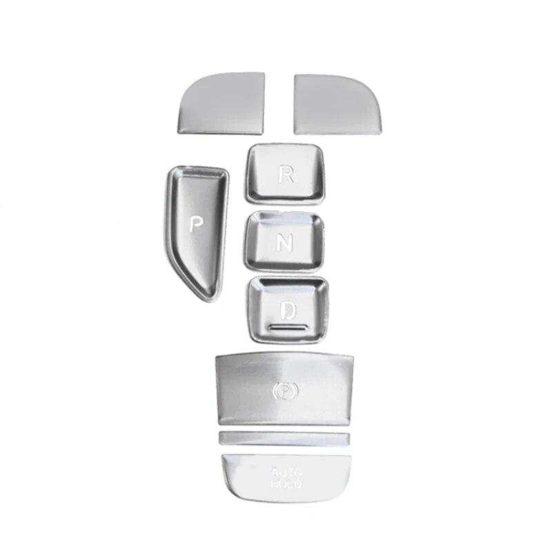 

Панель переключения передач из нержавеющей стали, наклейка на кнопку, накладка, аксессуары для украшения автомобиля, подходят для Hyundai Tucson NX4 серебряный