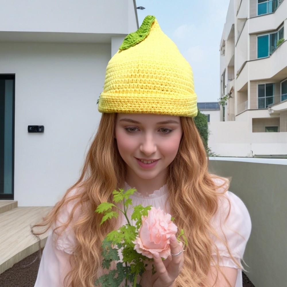Warm Strawberry Pullover Cap Creative Pineapple Beanie Grape Knitted Fruit Hat  Skiing