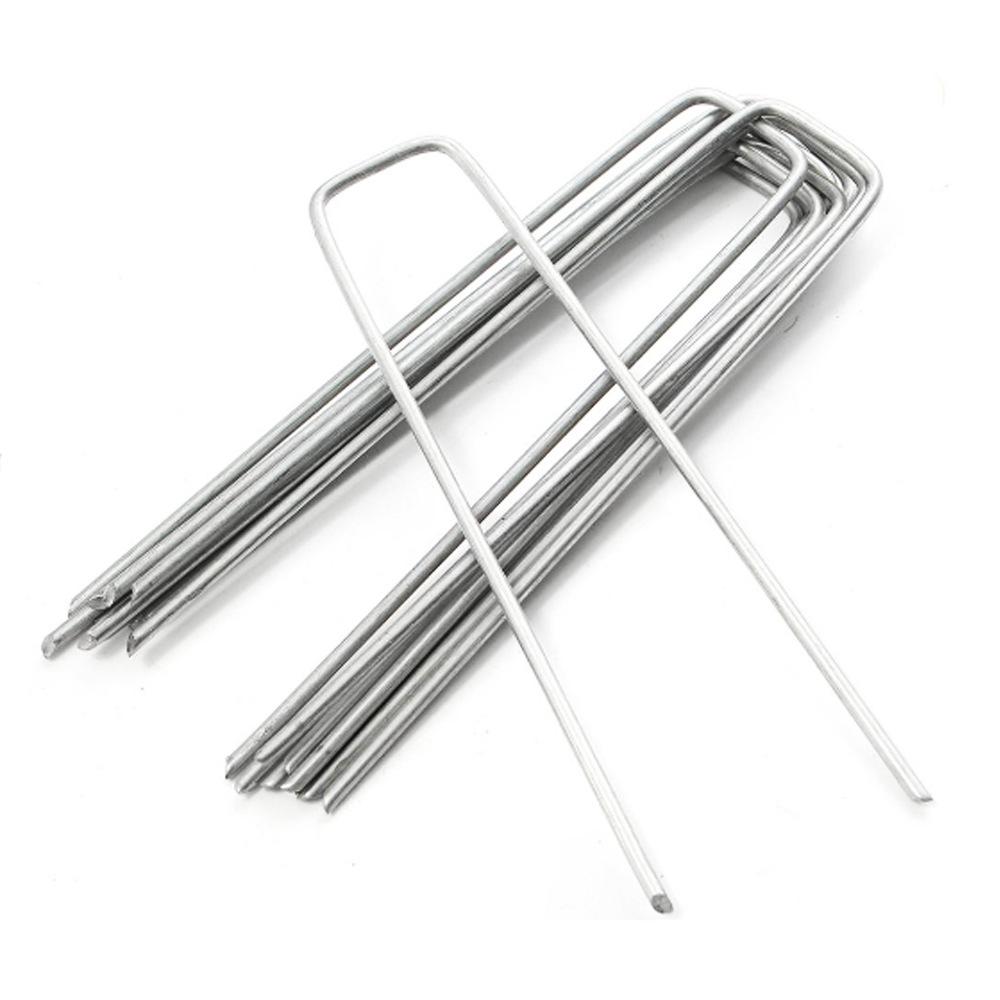 Galvanized Steel U-Shaped Ground Nails for Weed Barrier Fabric and Geotextile Fixing.