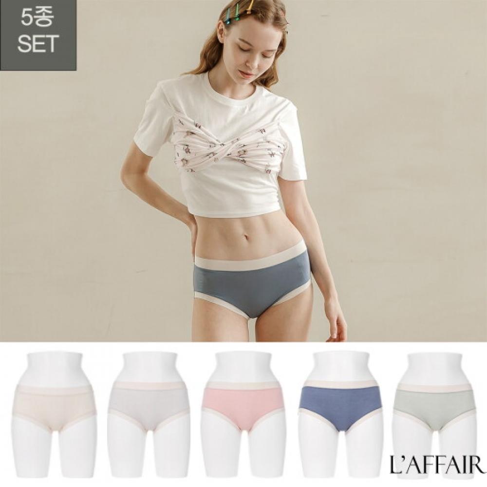 L Affair Retro Lady Mood soLid Rayon Panty 5 Pack Lwhfw254 Mt