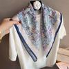 70cm Fashionable Versatile Paisley Silk Cotton Square Scarf for Women - High-End Feel, Perfect for Travel Photography and Neck Protection