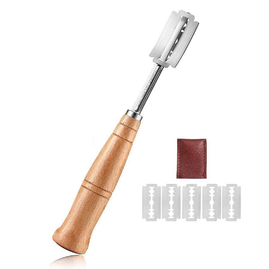 

Европейский нож для надрезов на хлебе - Деревянная ручка, делитель для теста