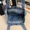 Classic Denim Tote Bag for Women – Lightweight & Durable with Front Zip Pocket, Perfect for Everyday Use