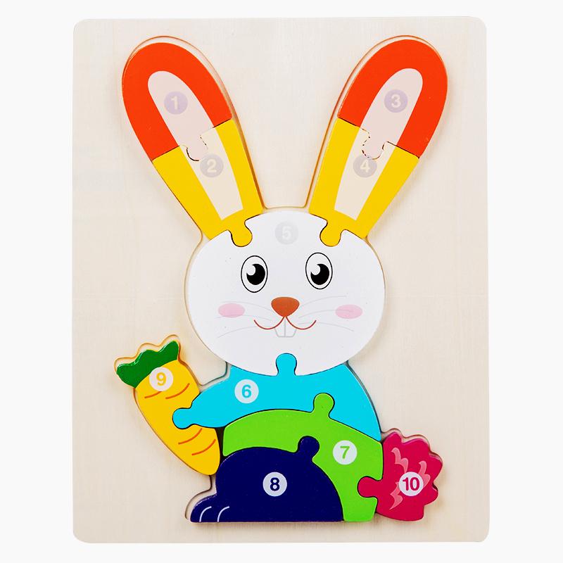 

1PCS 3D Puzzle Wooden Animal Jigsaw Puzzle Early Education Color Sorting Learning Educational Toys For Toddlers Gift