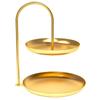 H57 Light Luxury Double-Layer Metal Serving Tray