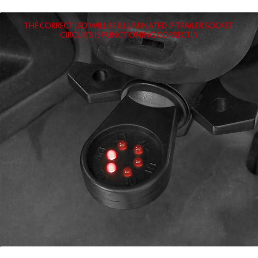 7-Way Car Truck Blade Wiring Circuit Tester Trailer LED Connector Plug Pin Round