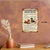 1pc Dachshund Home Rules Metal Sign, 8x12in 2D Flat Iron Wall Art, Cute Dog Themed Hanging Plaque