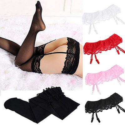 Sexy Sheer Thigh High Stockings Transparent Silk Hold-Ups