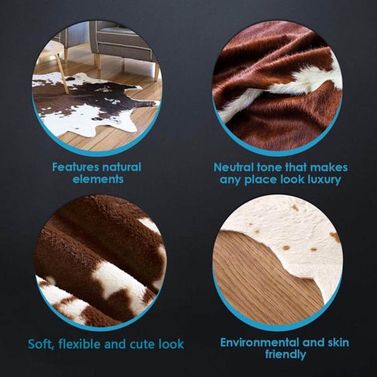 Kuh Tier Druck Teppich Stuhl Wurf Teppich Anti-Rutsch Wohnzimmer Lounge Matte Dekor