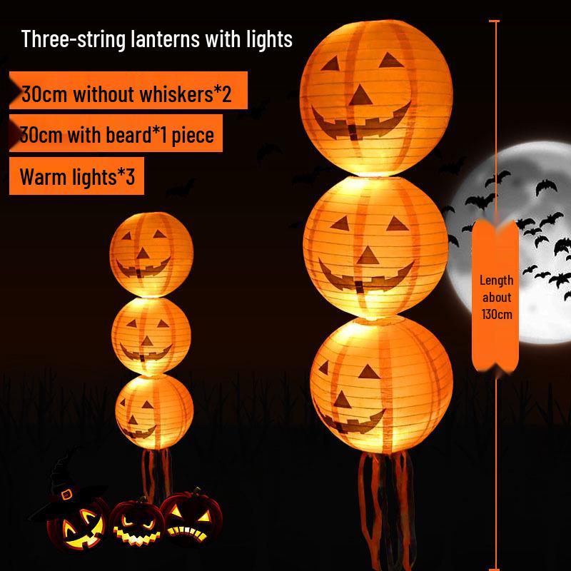 Halloween String Lights: Pumpkin Lantern Decor for Bars, Kindergartens, and More - Hanging Ornaments & Handheld Props