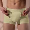 Men's Breathable Cotton Waffle Boxer Briefs with Bullet Separation