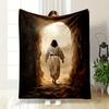 Jesus Walk Out Cave Blanket  Printed Blanket for Living Room Bed Couch Lunch Break Soft Cozy Blanket for Friend's Festival Gift