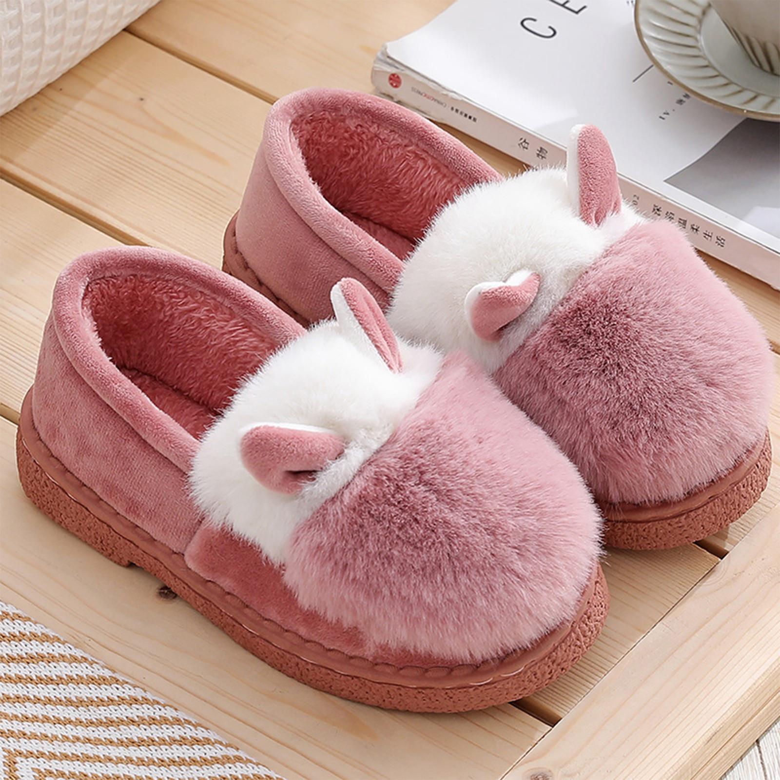 Хлопковые тапочки на каблуке с овечьими ушками и кроличьей шерстью — фото 13