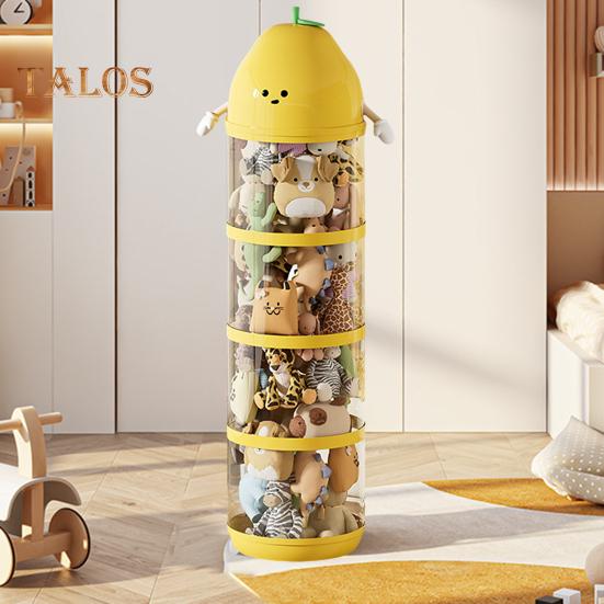 Tub vertical de depozitare a jucăriilor Tub de organizare a animalelor de pluș Găleată de depozitare pentru păpuși de pluș transparent Container jucărie pentru animale de companie